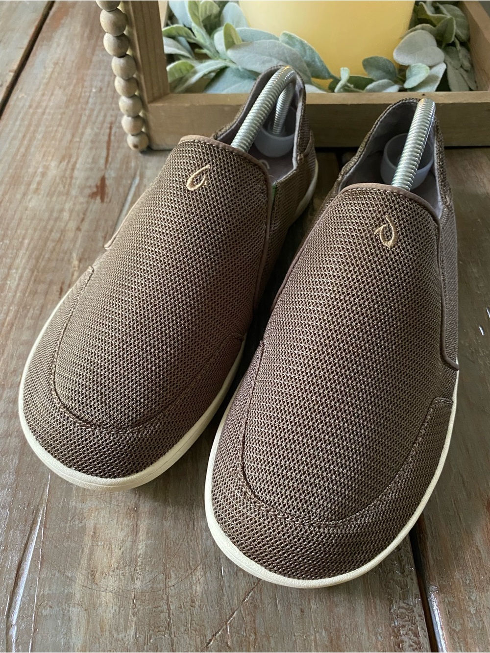 OluKai Nohea Mesh Shoes Slip on Loafers Mustang Lime Peel Mens 8.5 - Picture 8 of 16